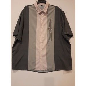 ViLaViDe Mens Short Sleeve Button Down Shirt MCM Style Sz.XXL